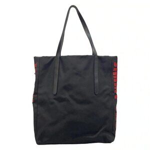 JIMMY CHOO Pimlico N/S - Black Red Nylon Leather Tote Bag